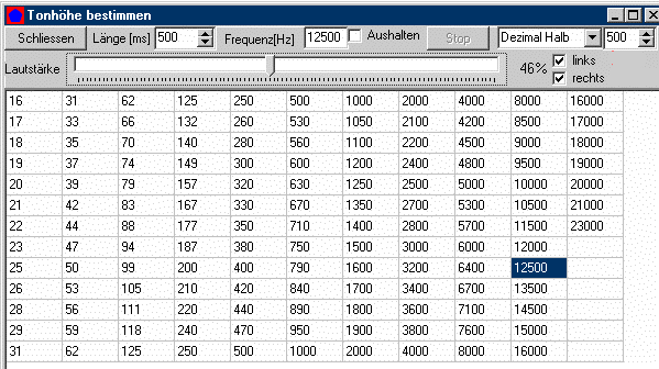 screenshot des Programms