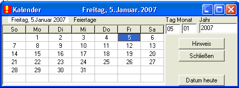 Bild des Kalenders